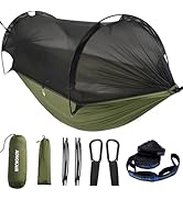 ADVOKAIR Camping Hammock with Mosquito Net Up to 500lbs, Ultralight and Portable Nylon Travel Han...