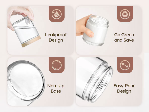 Glass Jars with Plastic Woodgrain Lids