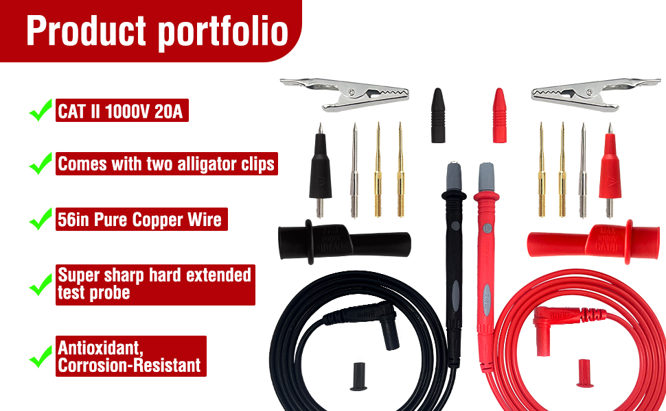 Professional Multimeter Test Leads