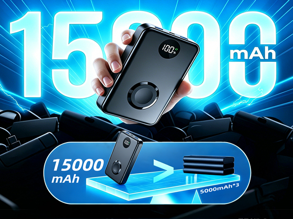 15000mAh, half size, beats 3x5000mAh