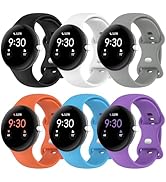Eiavike Band Compatible with Google Pixel Watch Soft Silicone Sport Watch Bands Replacement Watch...