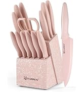 Knife Set, KATISUN 15 Pieces Knives Sets for Kitchen with Block, Dishwasher Safe Kitchen Knife Se...