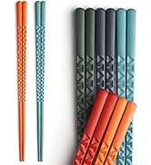 YFWOOD 5 Pairs Fiberglass Chopsticks - Reusable Multicolor, Non-Slip, Japanese Style, Dishwasher ...