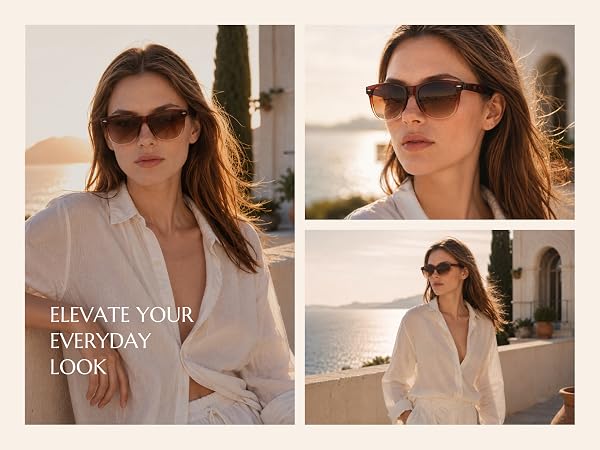 Sunglasses-Womens Polarized Sunglasses for Women-with UV Protection | Trendy Retro Sun Glasses