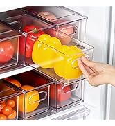LALASTAR 2 Pack Fridge Organizer with Pull-out Drawer, Stackable Freezer Organizer Bin, Pantry Or...