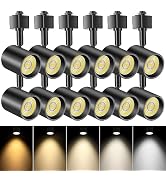 VANoopee 12 Pack 5-Color LED Track Lighting Heads H Type Track Light Heads Dimmable, 2000K 3000K ...