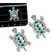 MOXRUQ 2 PCS Sea Turtles Car Air Fresheners Vent Clips, Bling Cute Turtle Car Air Conditioning Ou...