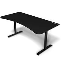Arozzi Arena Large Gamer Desk - 63x32” Adjustable Height PC Gaming Desk With Storage For Cables & Tr...