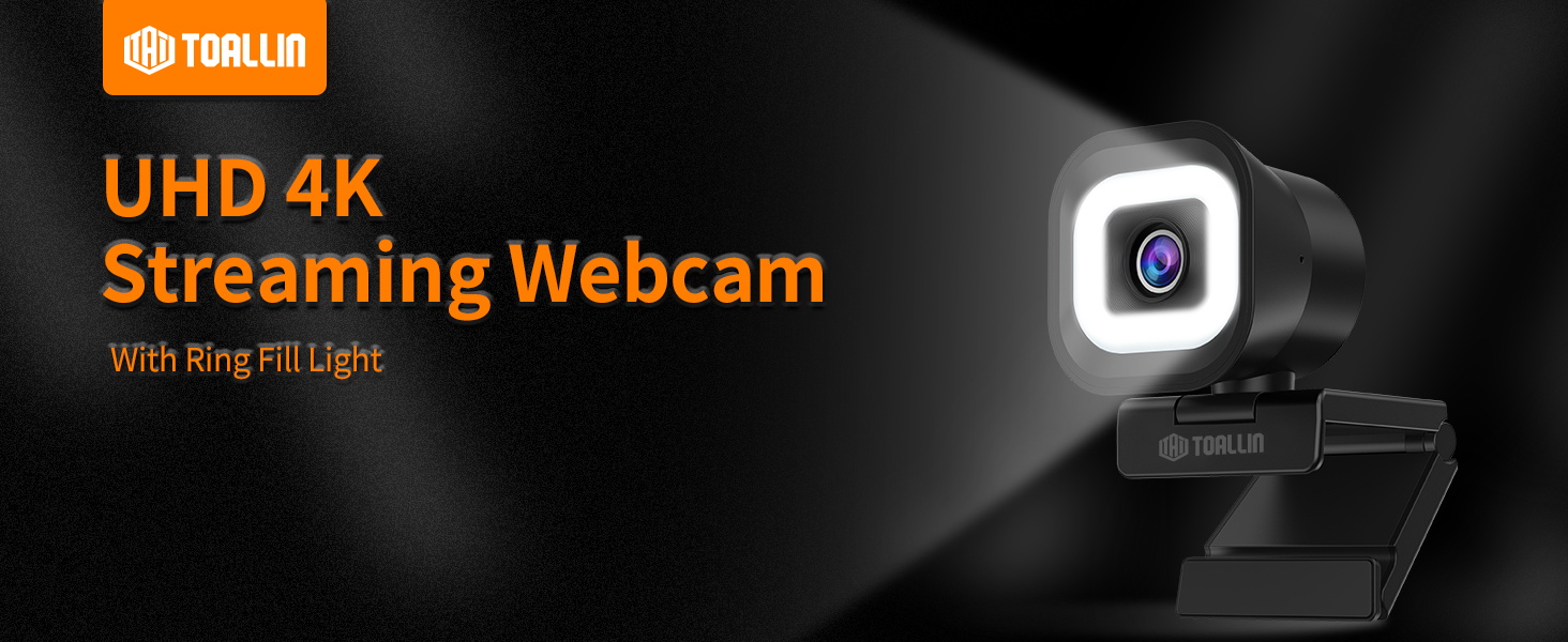 4k webcam with fill light