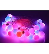 29.5ft WS2812B Dream Color LED Round Ball String Lights Addressable Individually Strip Christmas ...