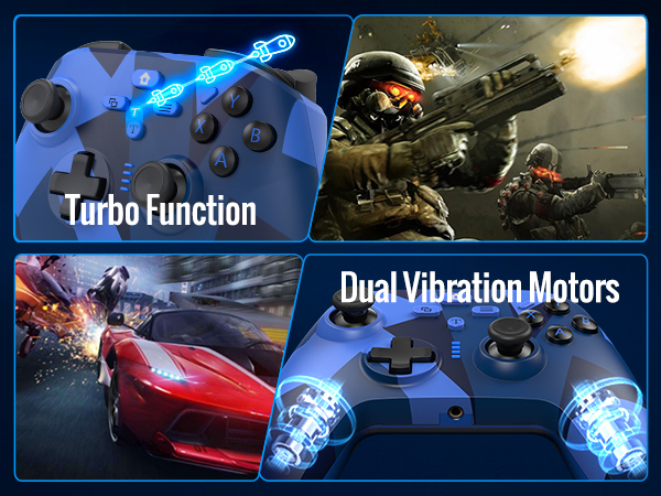 for xbox one controller dual vibration motor turbo function