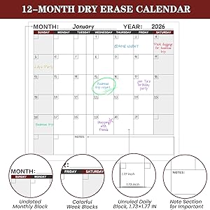 wall calendar dry erase