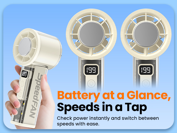 Battery at a Glance, Speeds in a Tap Check power instantly and switch between speeds with ease.