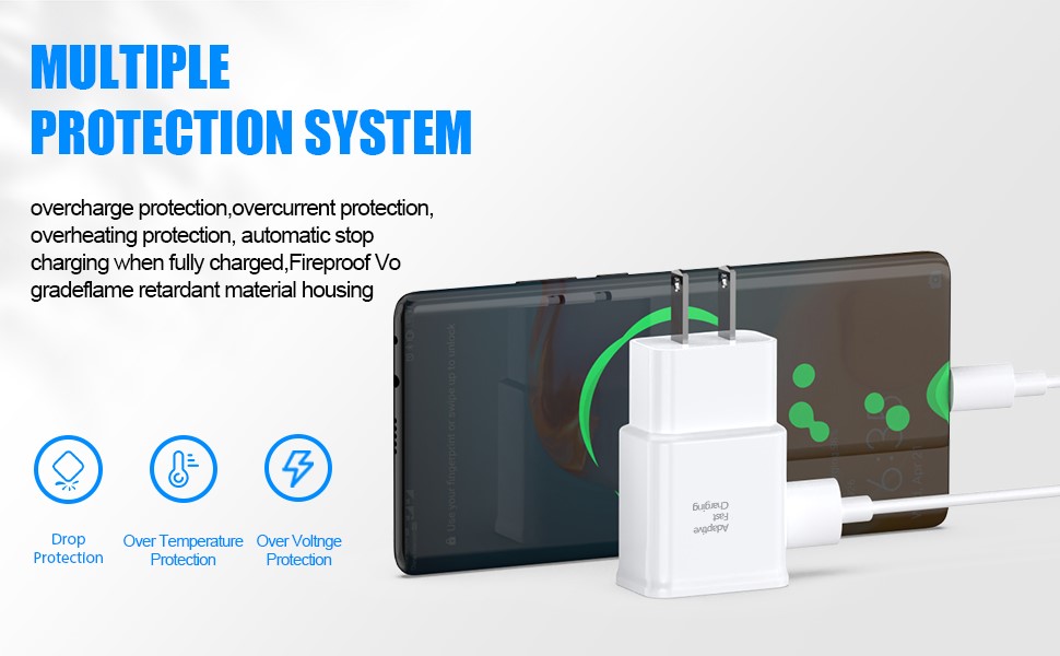 for Samsung Fast android phone Charger with USB Type C Cable 6ft for Samsung Galaxy S10/S9/S8 Plus