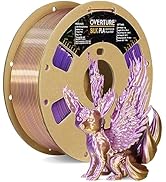 OVERTURE Silk PLA 1.75mm Dual Color Filament, Clog-Free Shiny 3D Printer Filament, 1kg Spool(2.2l...