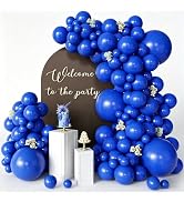 CVPARTYON Blue Balloons 120 Pcs Different Sizes 18 12 10 5 Inch Royal Navy Blue Balloon Arch Kit ...