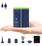Electric Air Pump, Portable Air Pump for Inflatables, Rechargeable Inflate Deflate Mini Pump for ...