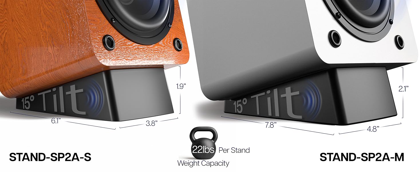 desktop speaker stands wedge angled audio riser anti vibration pad bookshelf speaker base tilt