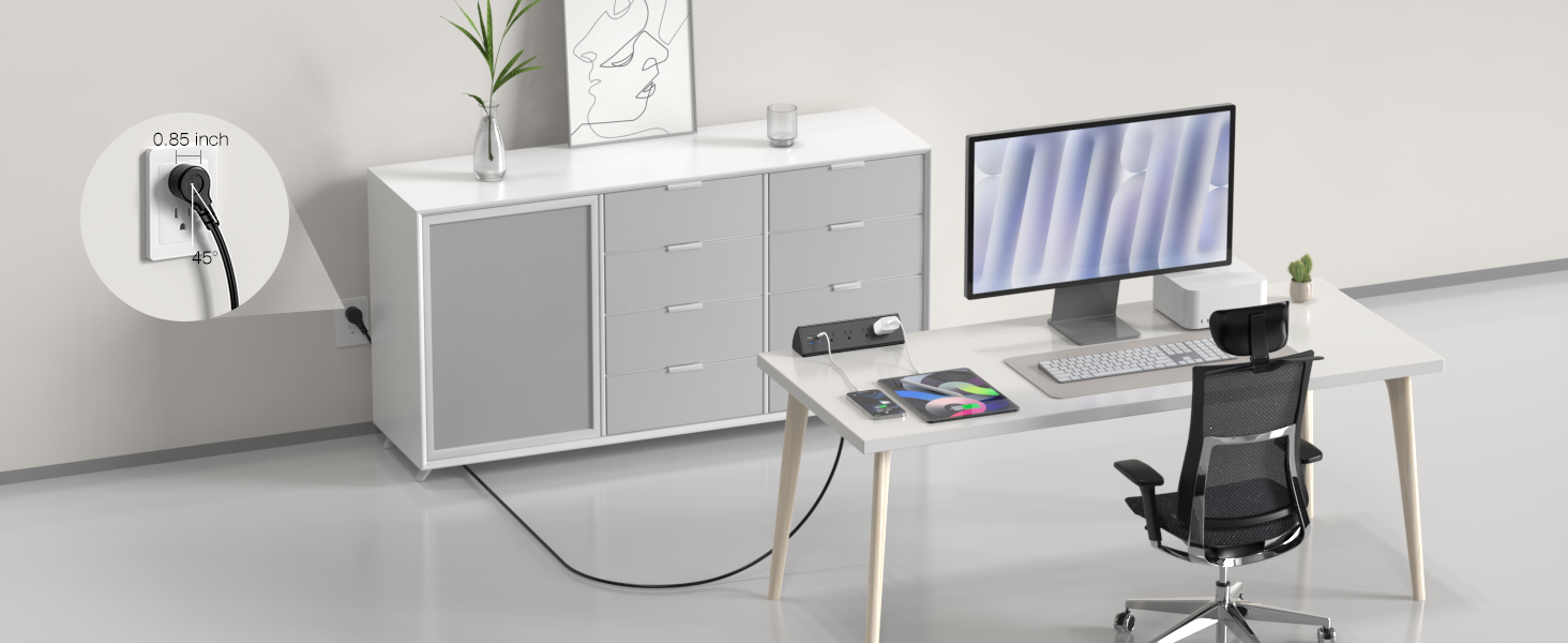 extension cord with multiple outlets desk