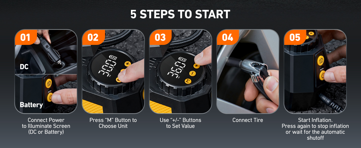 Tire Inflator Portable Air Compressor