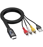 CAMWAY 1080P RCA to HDMI Converter Male Cable 5ft - Lossless Transmission,16:9/4:3 Switch,Pro AV ...