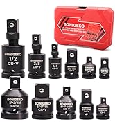 SONIGEKO Socket Adapter and Reducer Set11Pcs set include: Impact Adapter Set:1/4" 1/2" 3/8" 3/4" ...