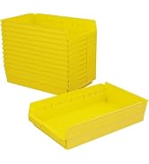 Akro-Mils 30178 Heavy Duty Plastic Shelf Bins, 18"x 11"x 4", Yellow, 12-Pk | Heavy Duty Nesting S...