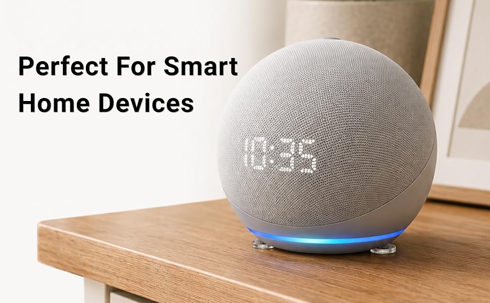 Nano gel grip pads keep smart speakers securely in place and help prevent sliding on surfaces