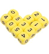 Angoily 12Pcs Numbered Dice 0-5 6-Sided Acrylic Game Dice for Board Games Math Learning Party Pro...