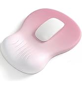 Ergonomic Mouse Pad with Wrist Rest, Memory Foam Wrist Support Mousepad with Non-Slip PU Base, Pa...