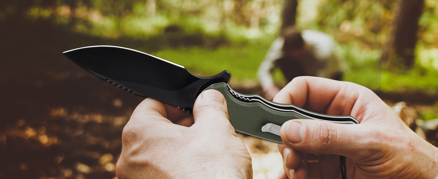Folding Pocket Knife EDC Folding Knife with Clip &amp;amp; Lanyard - Unique Gifts for Men Women
