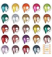 24Pcs Chrome Nail Powder Set - Metallic Mirror Effect Holographic Iridescent Aurora Mermaid Nail ...