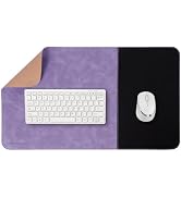 HAUTOCO Cork Desk Mat 23.6''x13.7'', Distressed PU Leather &amp; Cloth Desk Pad | Waterproof, Non-Sli...