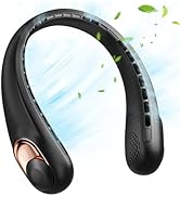 JIAGE Portable Neck Fan Rechargeable, Hands-Free Personal Fan with 4000mAh, 360-Degree Airflow, B...