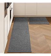LEKEEPGO Kitchen Mats for Floor 17"x29"+17"x79", 2 PCS Kitchen Rugs, Kitchen Runner Rugs Non Skid...