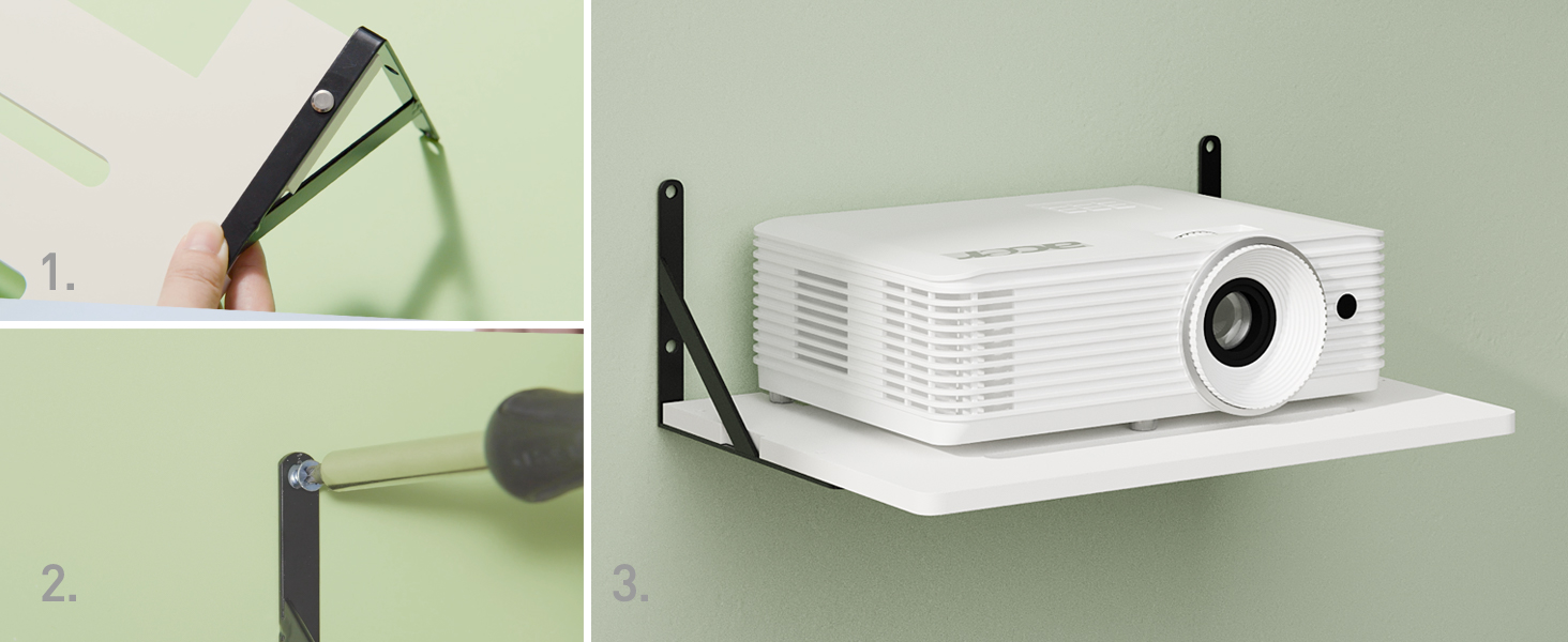 White Small Mini Projector Shelf/Modem Shelf