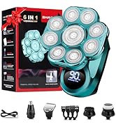 9D Head Shavers for Bald Men, Electric Shaver for Men,6 in 1 Mens Grooming Kit with Nose Hair Tri...