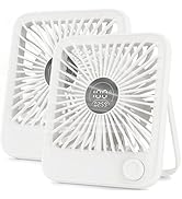 Ouddy Mode 2 Pcs Desk Fan, 3000mAh Quiet Portable Rechargeable Travel Fan with 100 Wind Speeds Di...