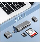 Dual Sd Card Reader USB C,3in1 UHS-I SD Card Reader for iPhone 15 Pro Max Plus [NO APP][Plug-and-...