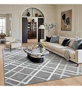 HUGEAR 8x10 Shag Area Rug Grey Modern Neutral Medium Plush Pile Super Soft Indoor Fuzzy Carpet No...