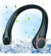 Neck Fan - 360° Cooling Portable Fan with LED Light, Super Quiet Wearable Personal Fan, Summer Es...