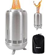 KingCamp Smokeless Fire Pit, Ultralight Stainless Steel Fire Pits Portable Camping Stove with Sta...