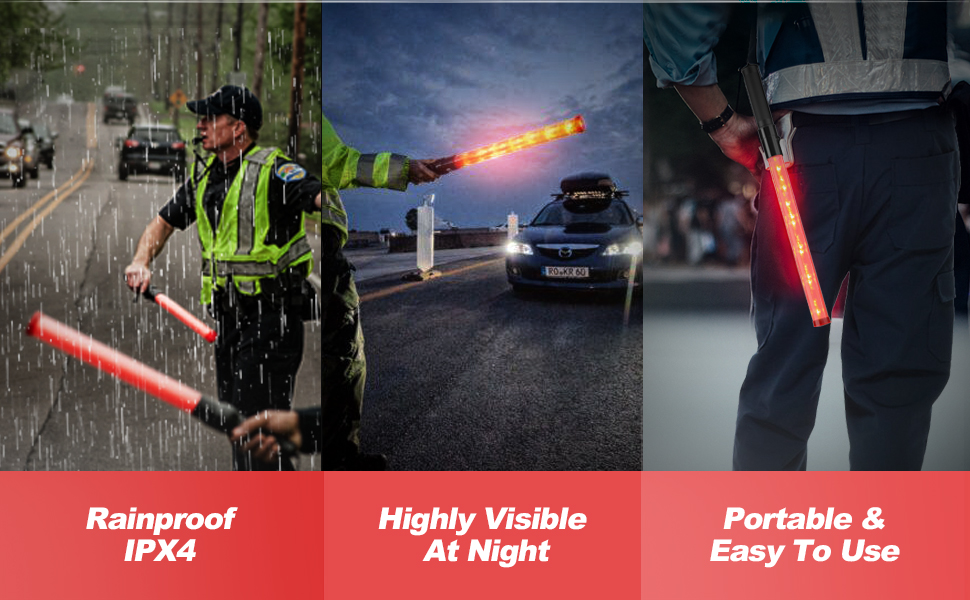 The traffic wand can provide great visibility. It has a strong warning effect on rainy, foggy days.