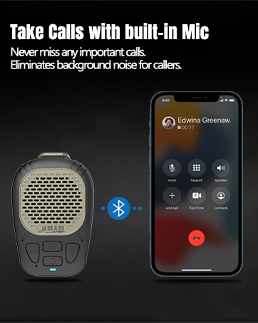 Wearable Outdoor Bluetooth Speaker Clip-On