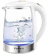 Topwit Electric Kettle Glass Electric Tea Kettle, 2L BPA-Free Hot Water kettle, Stainless Steel I...