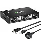 KVM Switch HDMI 2 Port Box, AIMOS USB and HDMI Switches 4 USB Hub, UHD 4K@30Hz, for 2 Computers S...
