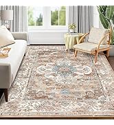 Pauwer Boho Area Rug 5x7 Washable Rugs for Living Room Vintage Non Slip Area Rug Ultra Soft Throw...