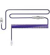 ATTACK SHARK C01 RGB Backlit Custom Coiled USB C to A Cable for Mechanical Keyboard,Double-Sleeve...