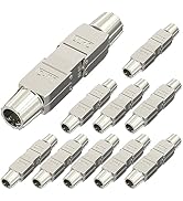 VCELINK Tool-Free RJ45 Coupler Shielded, Tool Less Ethernet Cable Extender PoE+ for Cat7/Cat6A Ne...