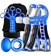 ACOTANT Grip Strength Trainer(5 Pack) with Finger Exerciser, Hand Grip Strengthener, Finger Stret...